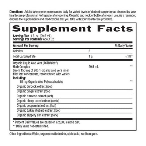 Country Life, Realfood Organics Liquid Aloe Vera+, 32 fl oz