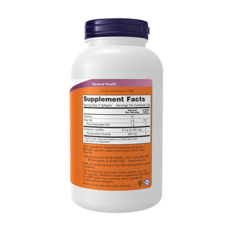 Now Foods, Sunflower Lecithin, 200 Softgels Now Foods