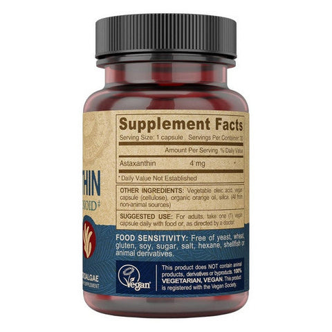 Deva Vegan Vitamins, Vegan Astaxanthin Super Carotenoid, 4 Mg, 30 Veg Caps Deva Vegan Vitamins