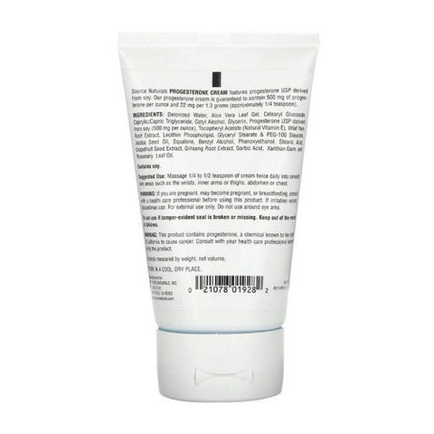 Source Naturals, Progesterone Cream, 4 oz Tube Source Naturals