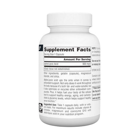 Source Naturals, Alpha Lipoic Acid, 600 MG, 60 caps