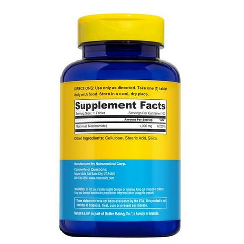 Nature's Life, Niacinamide, 1000 mg, 100 tabs