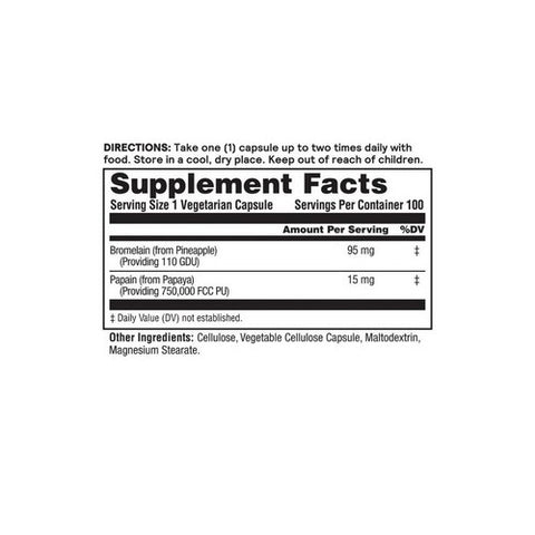 Nature's Life, Bromelain & Papain, 250/250 mg, 100 vcaps