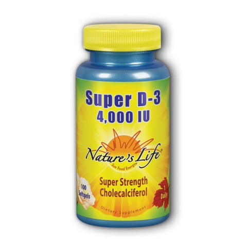 Nature's Life, Super D-3, 4000 IU, 100 softgels