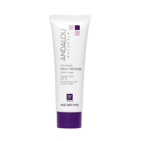 Andalou Naturals, Ultra Sheer Daily Defence Facial Lotion Age Defying Spf 18, SPF 18 2.7 oz
