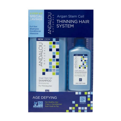 Andalou Naturals, Argan Stem Cell Age Defying Thinning Hair System, 3 CT