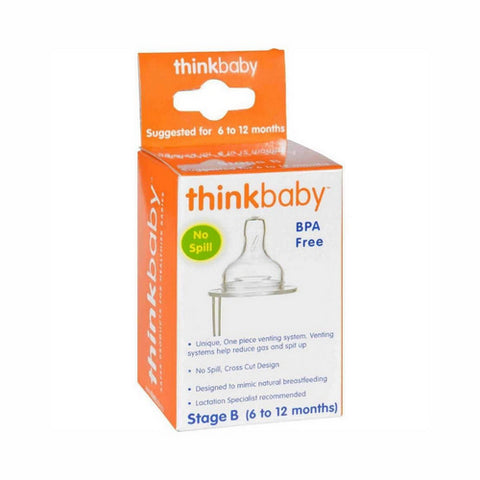 Thinkbaby, Stage B- 6-12 months Nipple with venting, 2 Pack