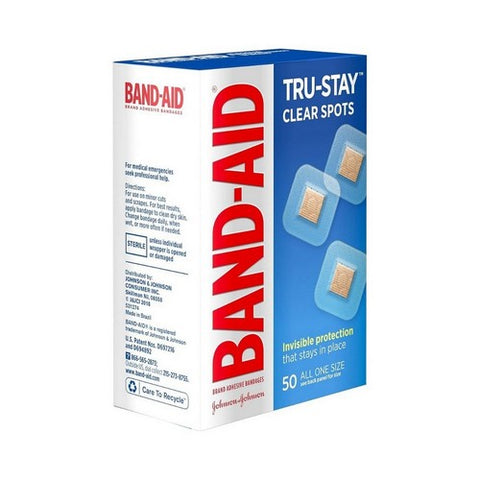 Band-Aid, Tru-Stay Clear Spots Adhesive Bandages 7/8 X 7/8 Inch, 50 each Band-Aid