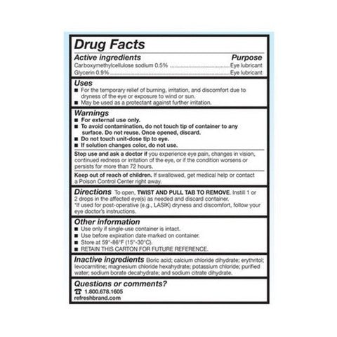 Refresh, Optive Lubricant Eye Drops Vials, 30 Count Refresh