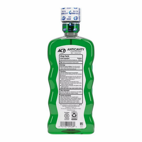 Act, Anticavity Fluoride Rinse Alcohol Free, Mint 18 oz
