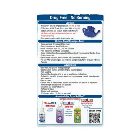 Neilmed, Nasaflo Neti Pot With Premixed Packets, 1 Each Neilmed