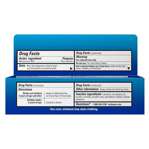 Boil-Ease, Pain Relieving Ointment Benzocaine 20% Maximum Strength, 1 Oz Boil-Ease