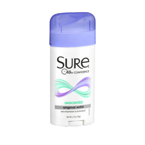Sure, Anti-Perspirant Deodorant Original Solid, Unscented 2.7 oz