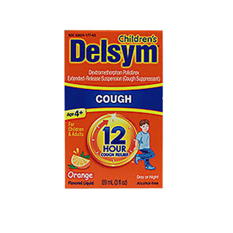 Delsym, Child 12 Hour Cough Suppressant Liquid Orange-Flavored, Orange Flavor 3 oz